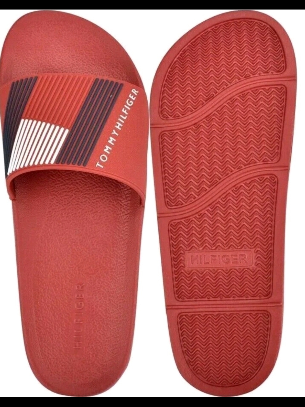 NWOBTommy Hilfiger Coral-Red Logo Slide
